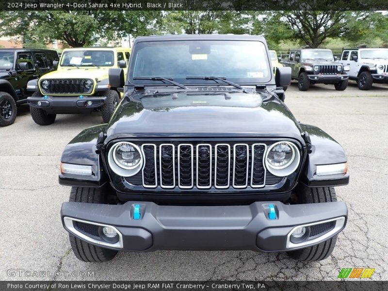 Black / Black 2024 Jeep Wrangler 4-Door Sahara 4xe Hybrid