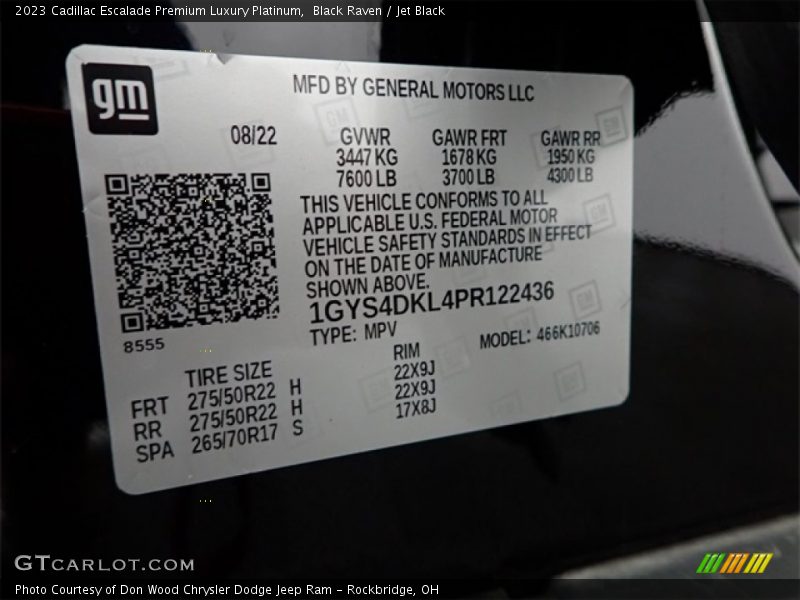 Black Raven / Jet Black 2023 Cadillac Escalade Premium Luxury Platinum