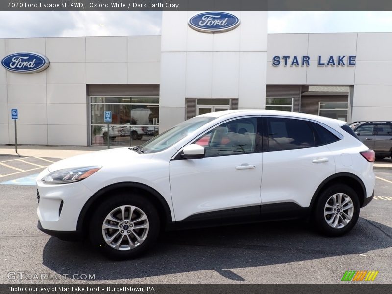 Oxford White / Dark Earth Gray 2020 Ford Escape SE 4WD