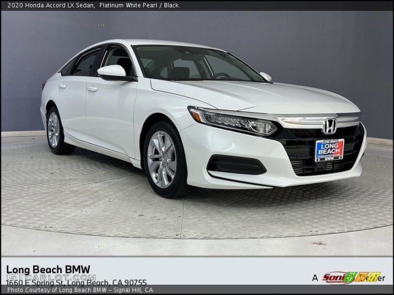 Platinum White Pearl / Black 2020 Honda Accord LX Sedan