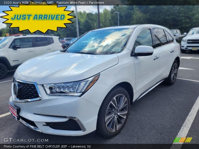 Platinum White Pearl / Parchment 2020 Acura MDX Technology AWD