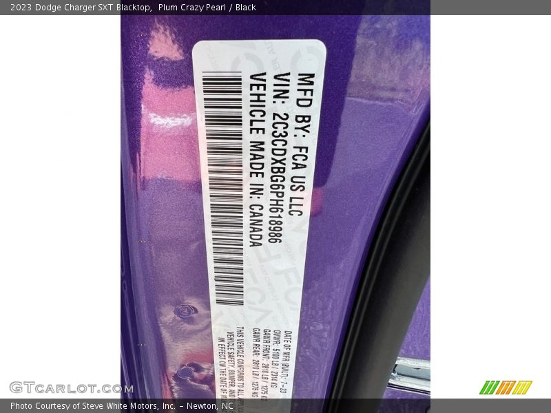 Plum Crazy Pearl / Black 2023 Dodge Charger SXT Blacktop
