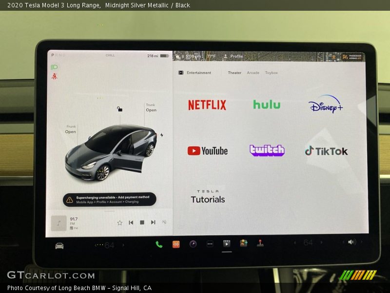 Controls of 2020 Model 3 Long Range
