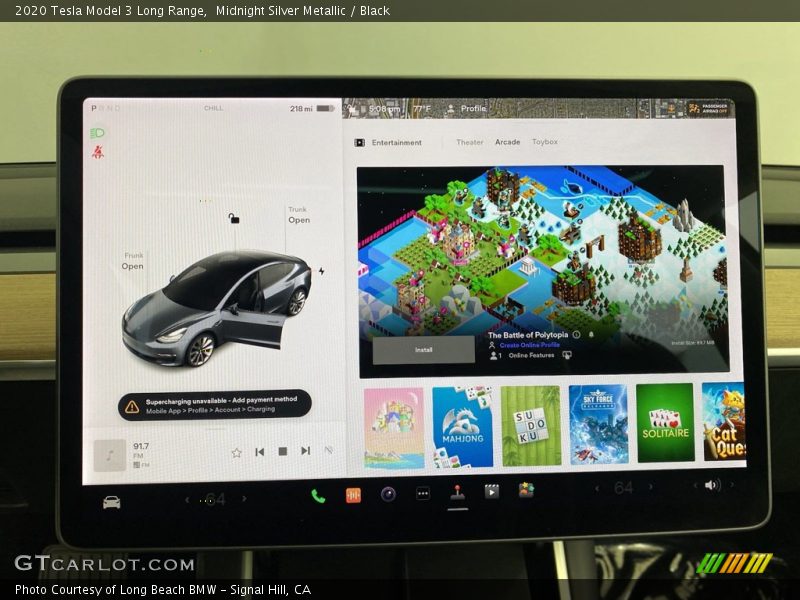 Controls of 2020 Model 3 Long Range