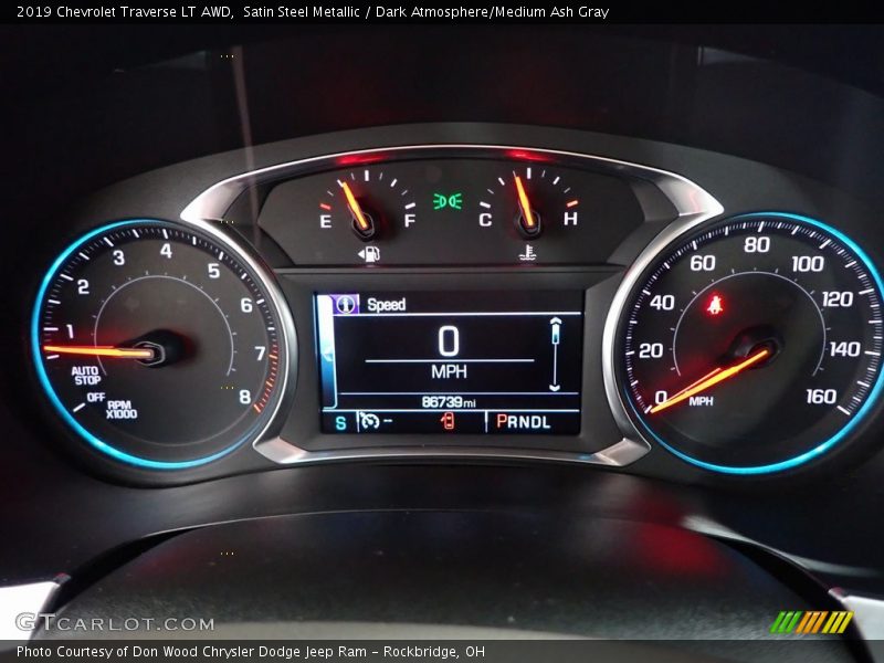 Satin Steel Metallic / Dark Atmosphere/Medium Ash Gray 2019 Chevrolet Traverse LT AWD