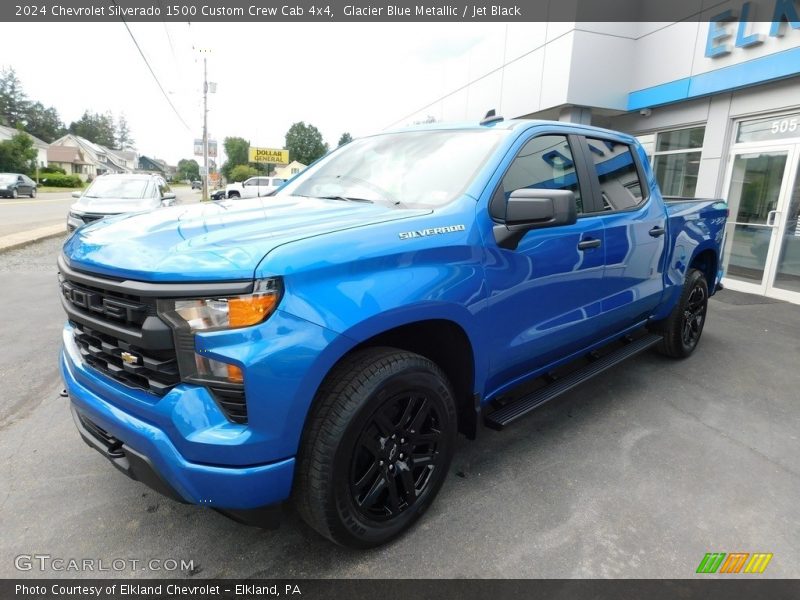 Glacier Blue Metallic / Jet Black 2024 Chevrolet Silverado 1500 Custom Crew Cab 4x4