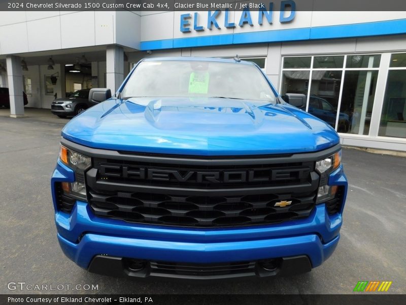 Glacier Blue Metallic / Jet Black 2024 Chevrolet Silverado 1500 Custom Crew Cab 4x4