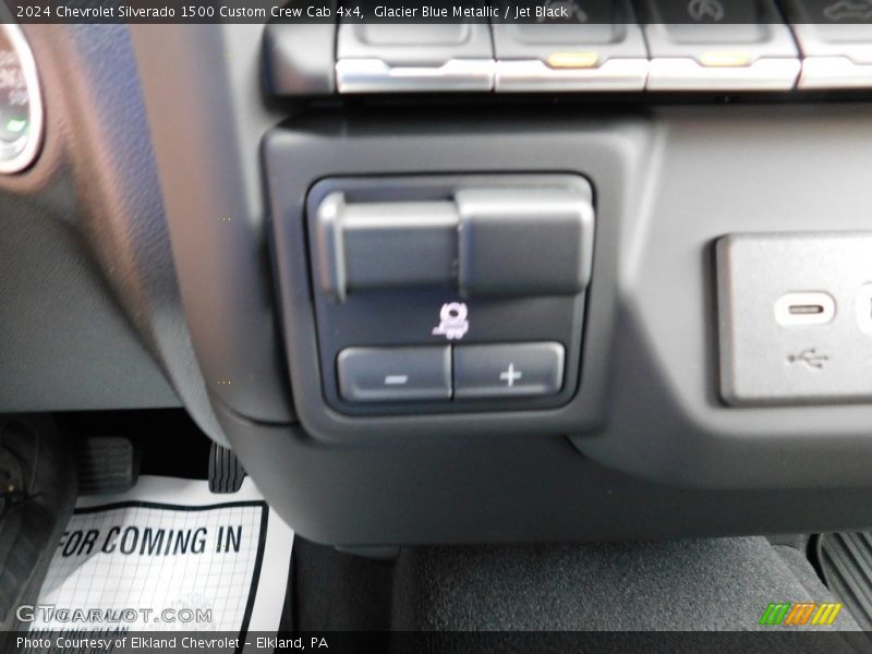 Glacier Blue Metallic / Jet Black 2024 Chevrolet Silverado 1500 Custom Crew Cab 4x4