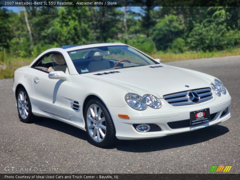 Alabaster White / Stone 2007 Mercedes-Benz SL 550 Roadster