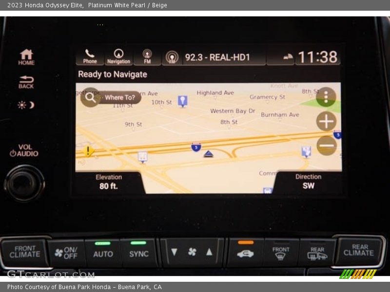 Navigation of 2023 Odyssey Elite