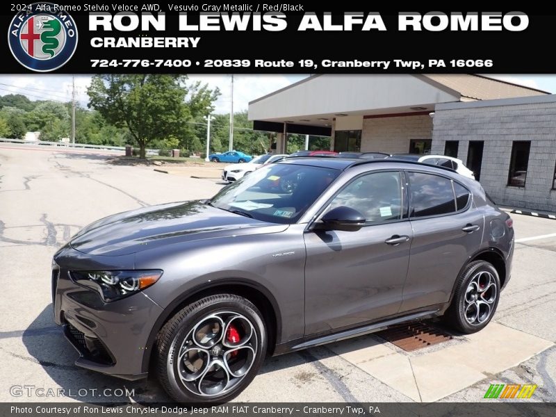 Vesuvio Gray Metallic / Red/Black 2024 Alfa Romeo Stelvio Veloce AWD