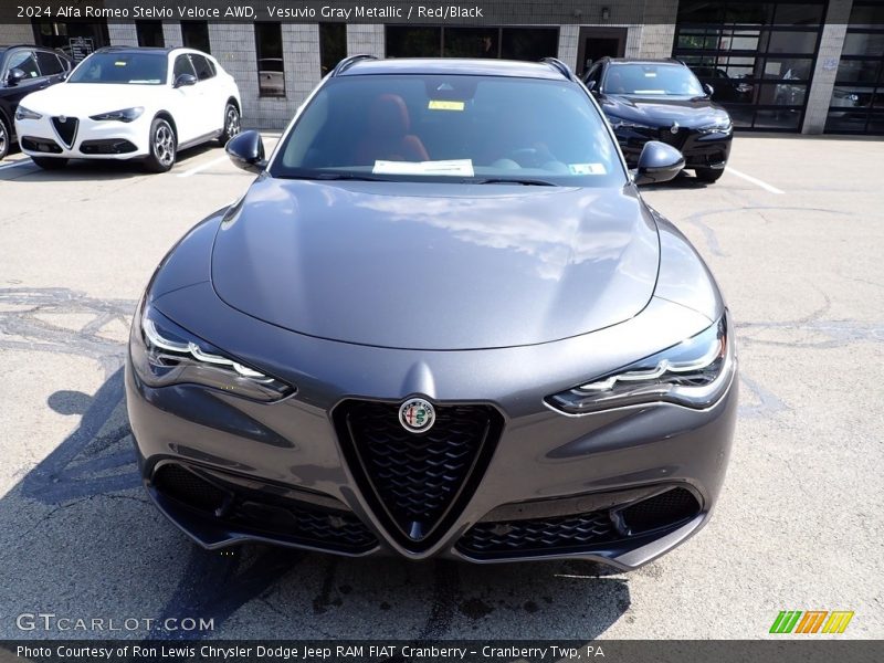 Vesuvio Gray Metallic / Red/Black 2024 Alfa Romeo Stelvio Veloce AWD