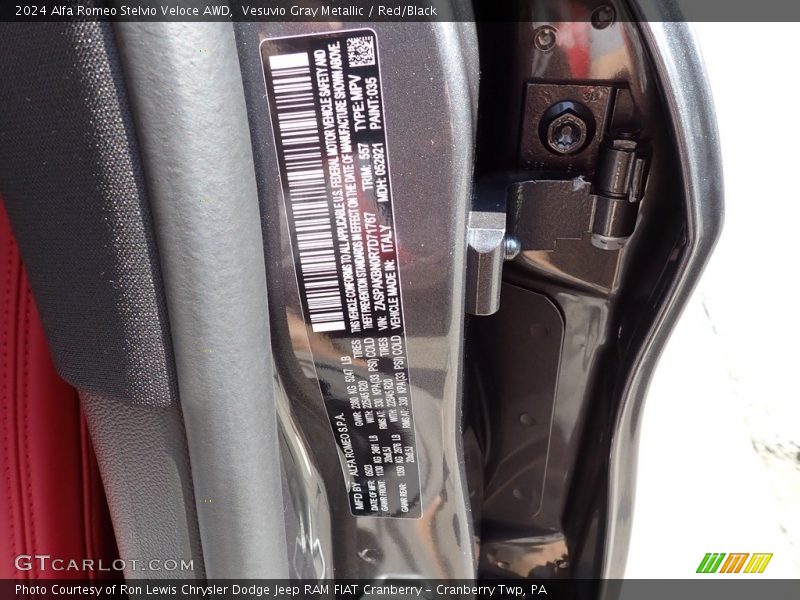 2024 Stelvio Veloce AWD Vesuvio Gray Metallic Color Code 035