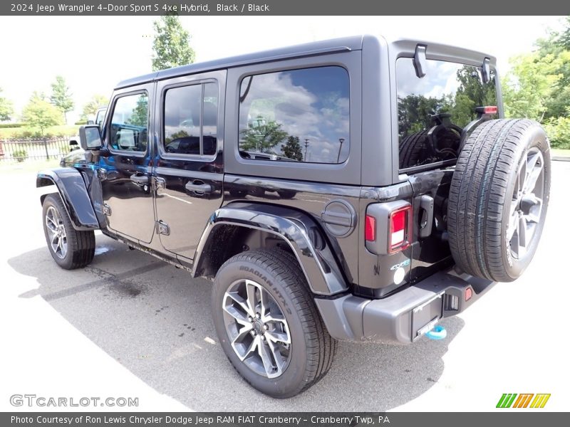 Black / Black 2024 Jeep Wrangler 4-Door Sport S 4xe Hybrid