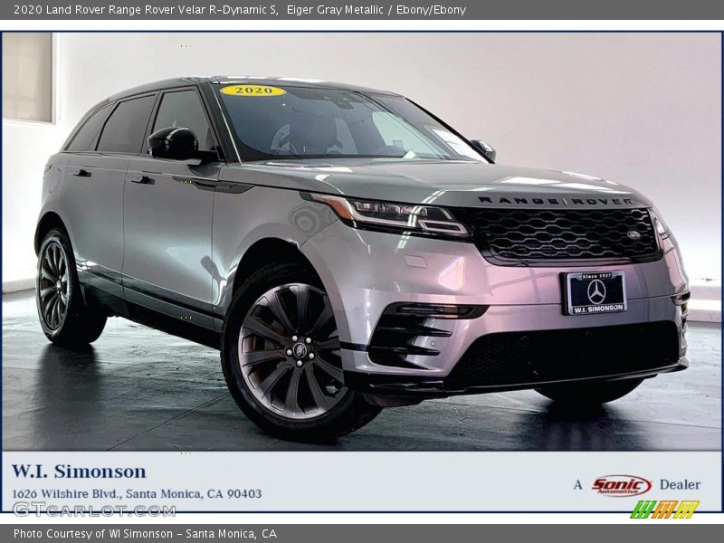 Eiger Gray Metallic / Ebony/Ebony 2020 Land Rover Range Rover Velar R-Dynamic S