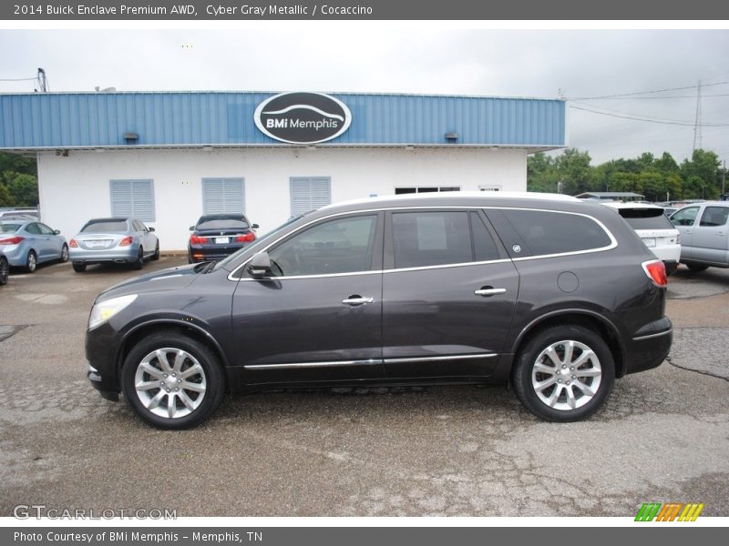 Cyber Gray Metallic / Cocaccino 2014 Buick Enclave Premium AWD