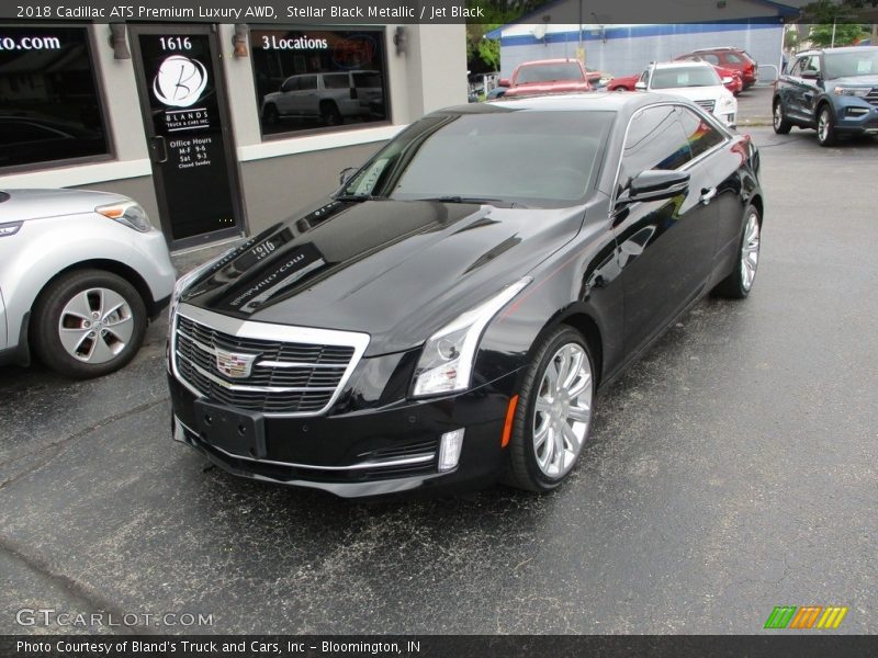 Stellar Black Metallic / Jet Black 2018 Cadillac ATS Premium Luxury AWD