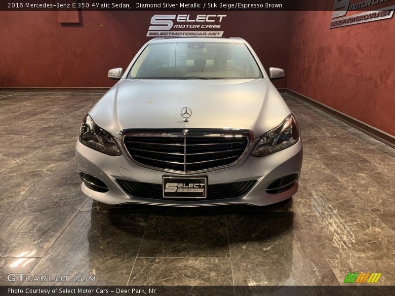 Diamond Silver Metallic / Silk Beige/Espresso Brown 2016 Mercedes-Benz E 350 4Matic Sedan