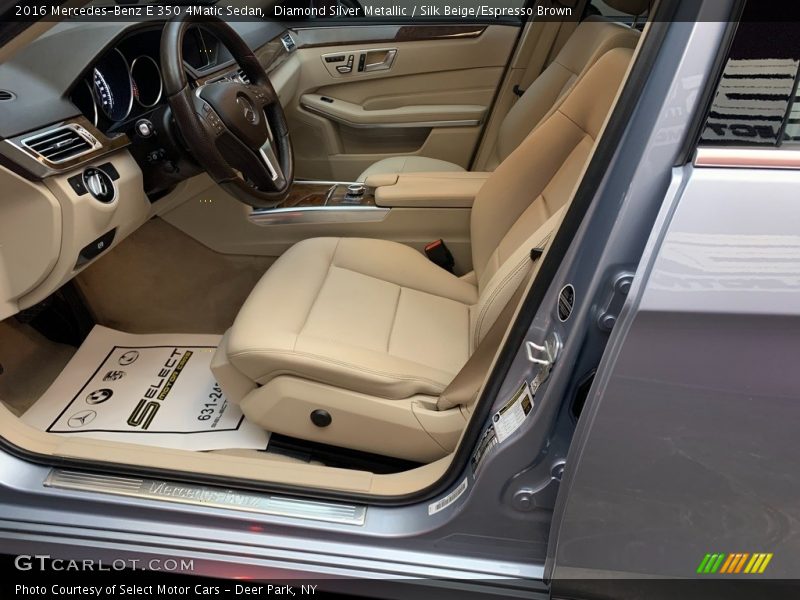 Diamond Silver Metallic / Silk Beige/Espresso Brown 2016 Mercedes-Benz E 350 4Matic Sedan