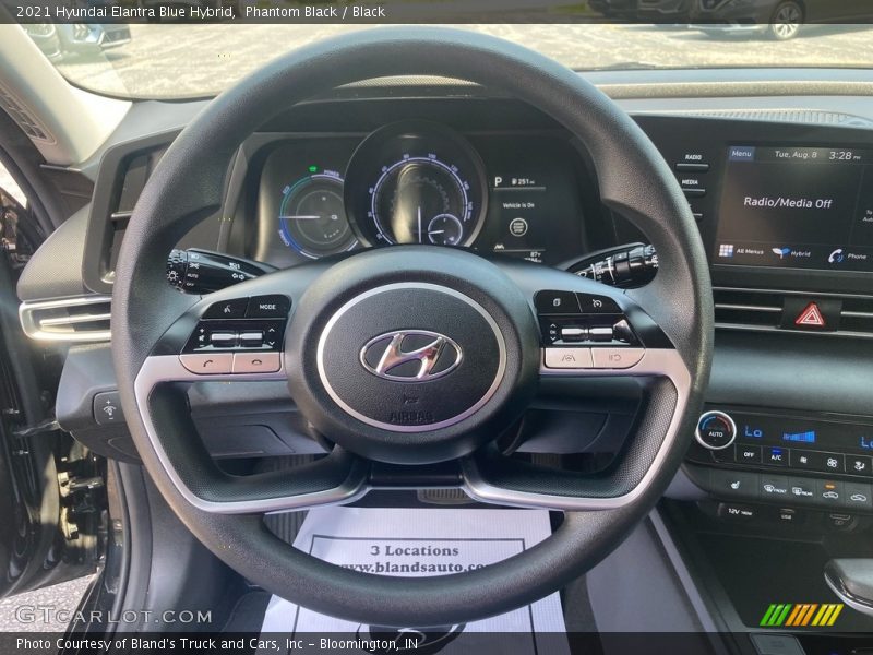  2021 Elantra Blue Hybrid Steering Wheel