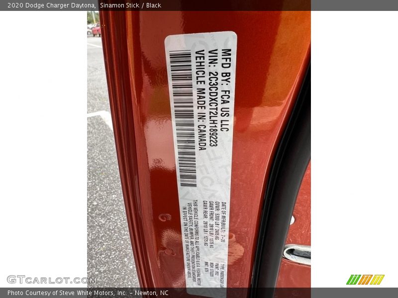 Sinamon Stick / Black 2020 Dodge Charger Daytona