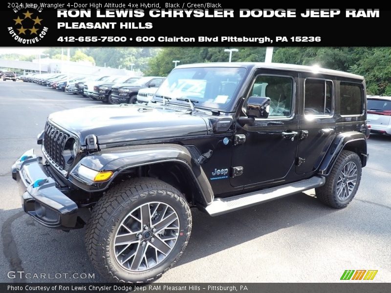 Black / Green/Black 2024 Jeep Wrangler 4-Door High Altitude 4xe Hybrid