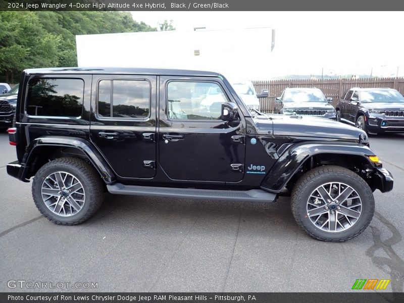 Black / Green/Black 2024 Jeep Wrangler 4-Door High Altitude 4xe Hybrid
