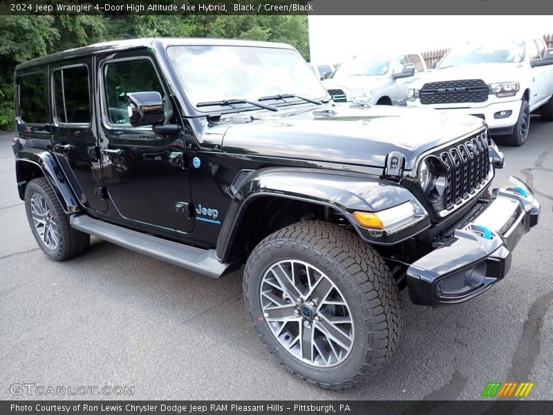 Black / Green/Black 2024 Jeep Wrangler 4-Door High Altitude 4xe Hybrid