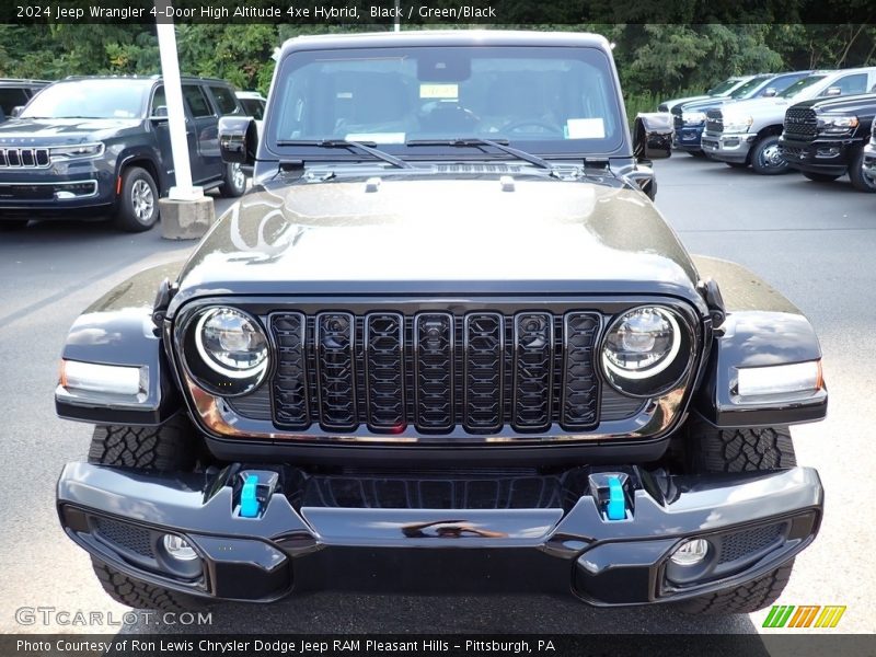 Black / Green/Black 2024 Jeep Wrangler 4-Door High Altitude 4xe Hybrid