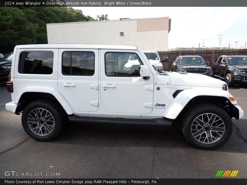 Bright White / Green/Black 2024 Jeep Wrangler 4-Door High Altitude 4xe Hybrid