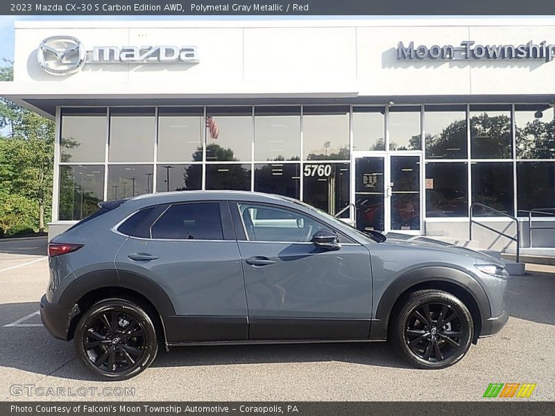 Polymetal Gray Metallic / Red 2023 Mazda CX-30 S Carbon Edition AWD