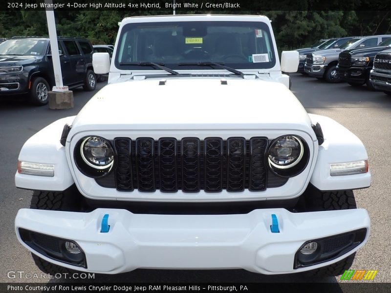 Bright White / Green/Black 2024 Jeep Wrangler 4-Door High Altitude 4xe Hybrid