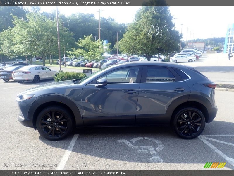 Polymetal Gray Metallic / Red 2023 Mazda CX-30 S Carbon Edition AWD