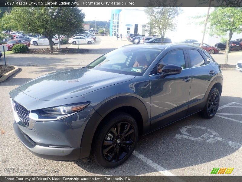 Polymetal Gray Metallic / Red 2023 Mazda CX-30 S Carbon Edition AWD