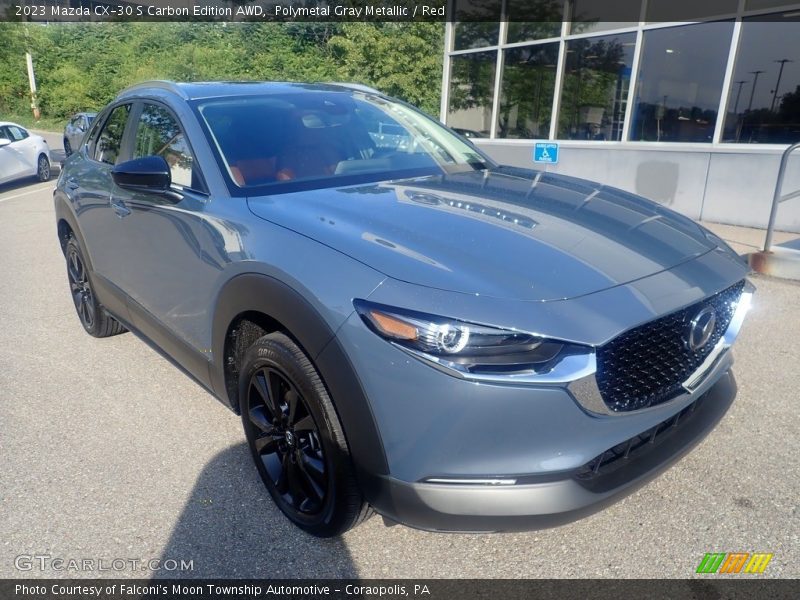 Polymetal Gray Metallic / Red 2023 Mazda CX-30 S Carbon Edition AWD