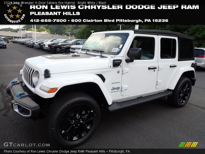 Bright White / Black 2024 Jeep Wrangler 4-Door Sahara 4xe Hybrid