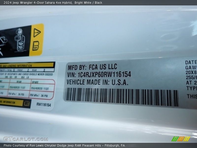Bright White / Black 2024 Jeep Wrangler 4-Door Sahara 4xe Hybrid