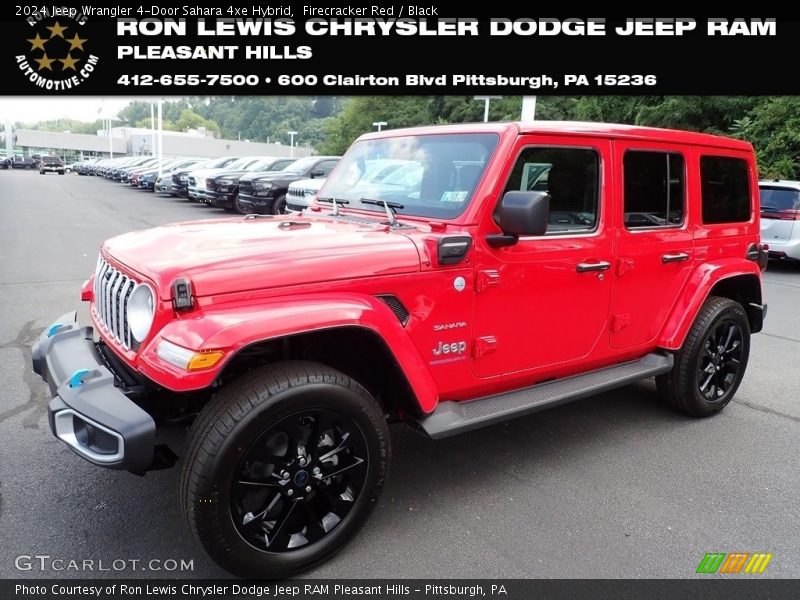 Firecracker Red / Black 2024 Jeep Wrangler 4-Door Sahara 4xe Hybrid