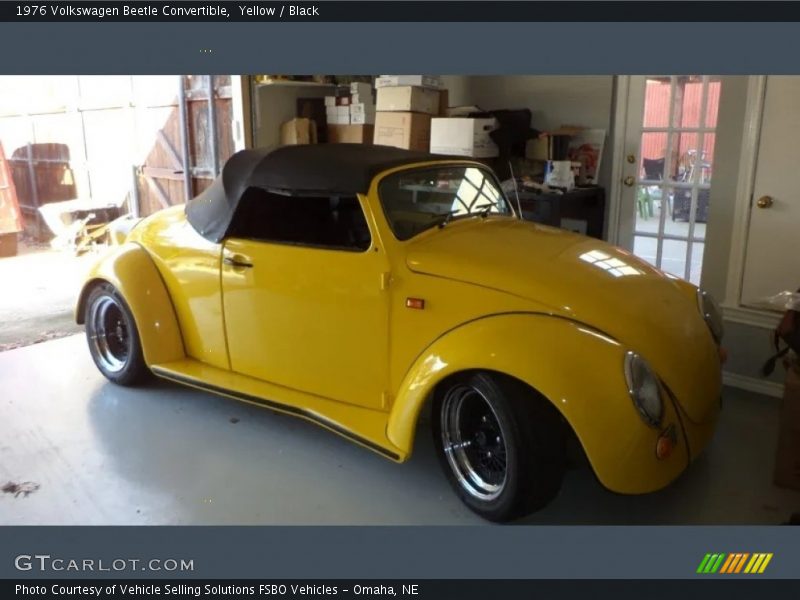 Yellow / Black 1976 Volkswagen Beetle Convertible