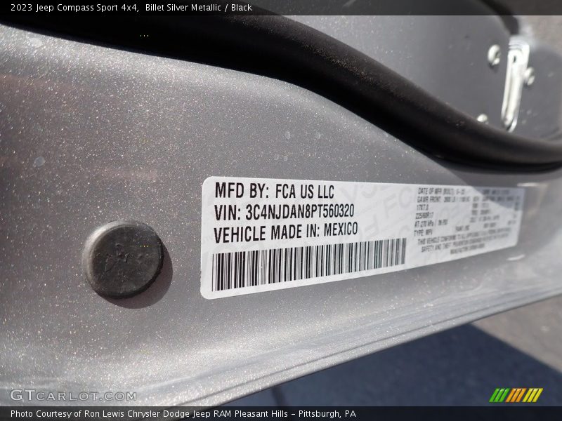 Billet Silver Metallic / Black 2023 Jeep Compass Sport 4x4