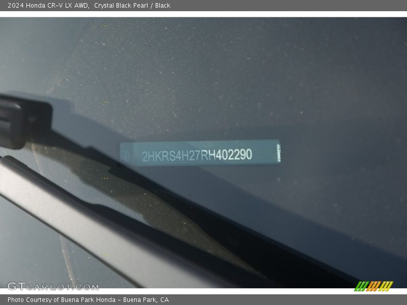 Crystal Black Pearl / Black 2024 Honda CR-V LX AWD