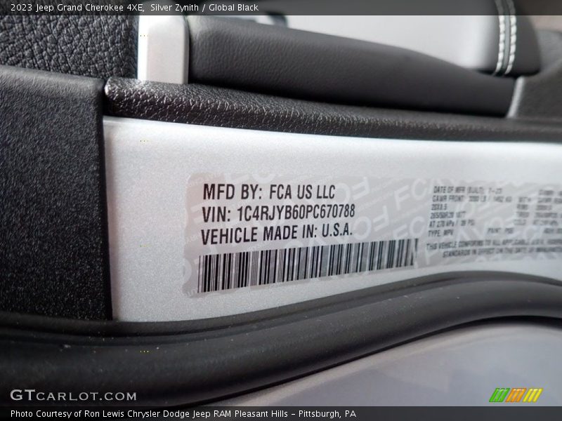 Silver Zynith / Global Black 2023 Jeep Grand Cherokee 4XE