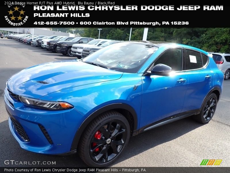 Blu Bayou / Black/Red 2024 Dodge Hornet R/T Plus AWD Hybrid