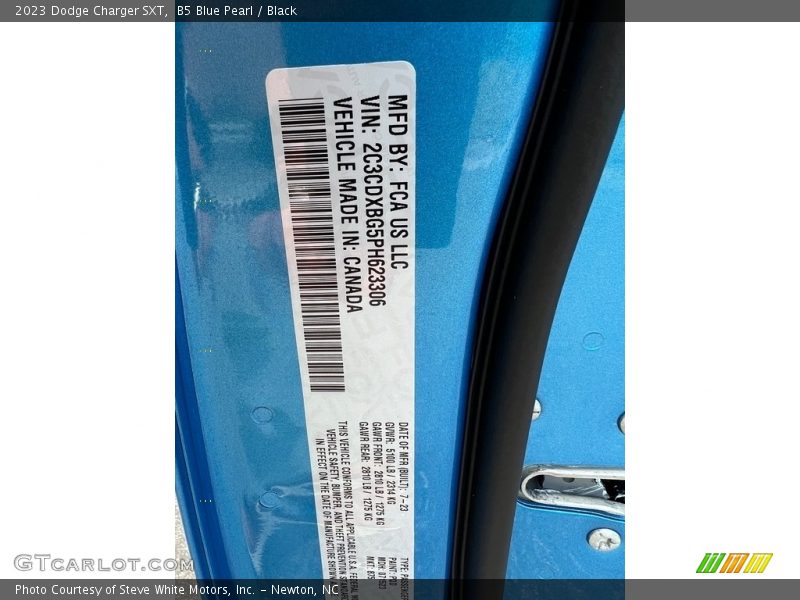 B5 Blue Pearl / Black 2023 Dodge Charger SXT
