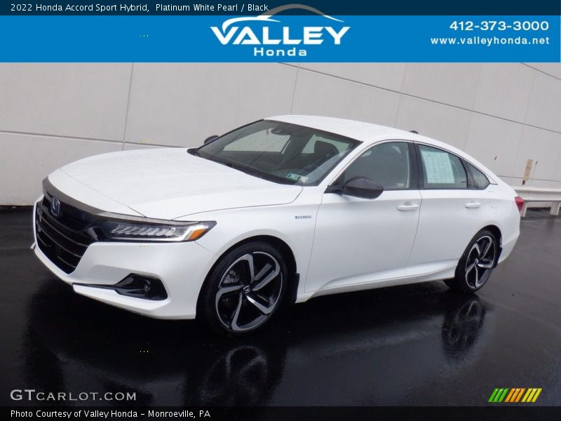 Platinum White Pearl / Black 2022 Honda Accord Sport Hybrid
