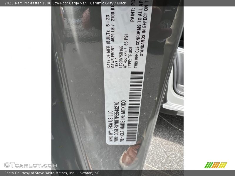 Ceramic Gray / Black 2023 Ram ProMaster 1500 Low Roof Cargo Van