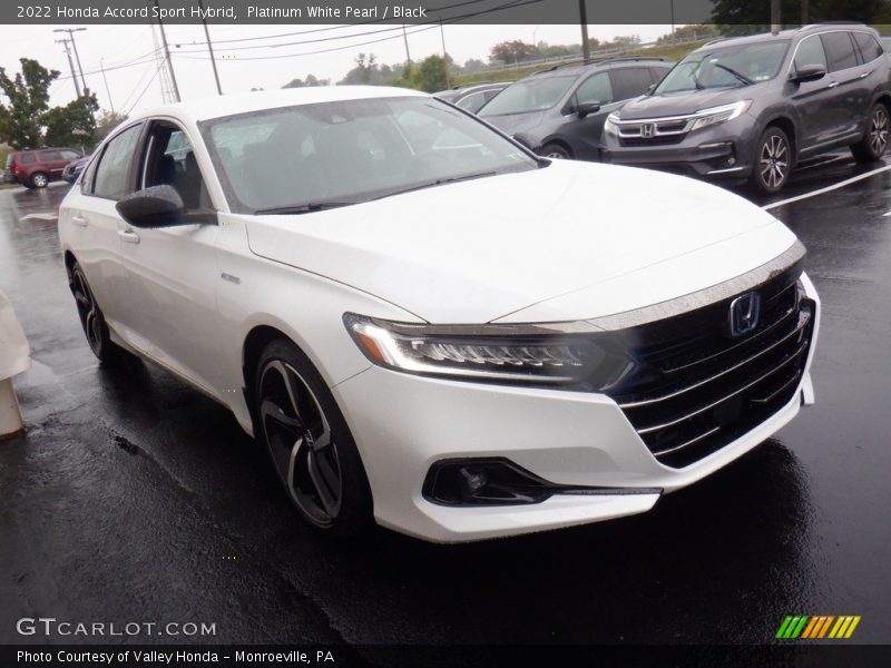 Platinum White Pearl / Black 2022 Honda Accord Sport Hybrid