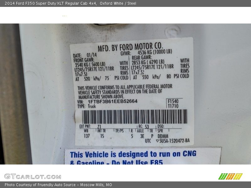 Oxford White / Steel 2014 Ford F350 Super Duty XLT Regular Cab 4x4