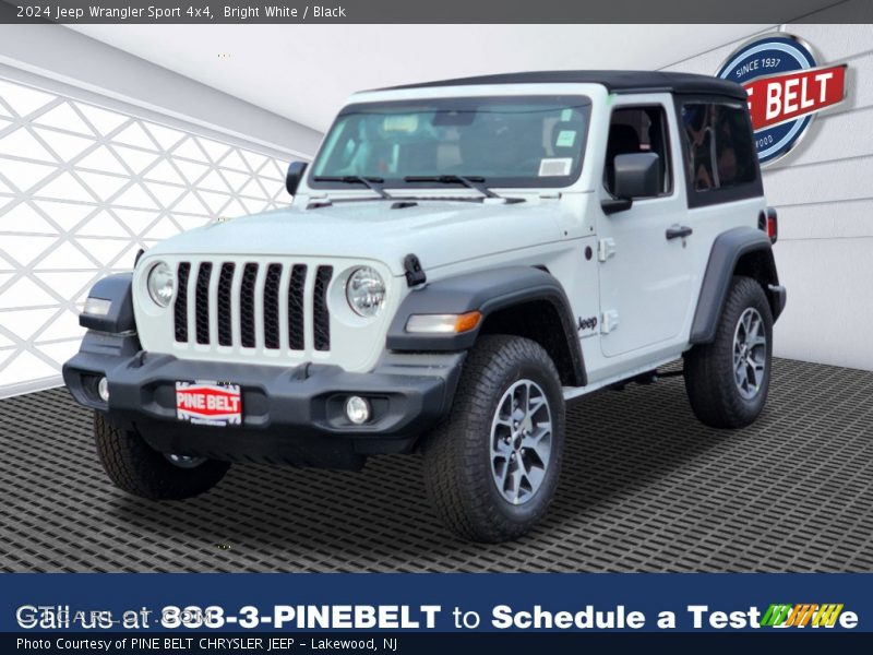 Bright White / Black 2024 Jeep Wrangler Sport 4x4