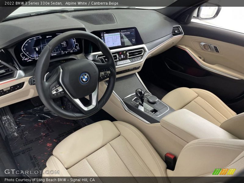 Alpine White / Canberra Beige 2022 BMW 3 Series 330e Sedan